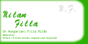 milan filla business card